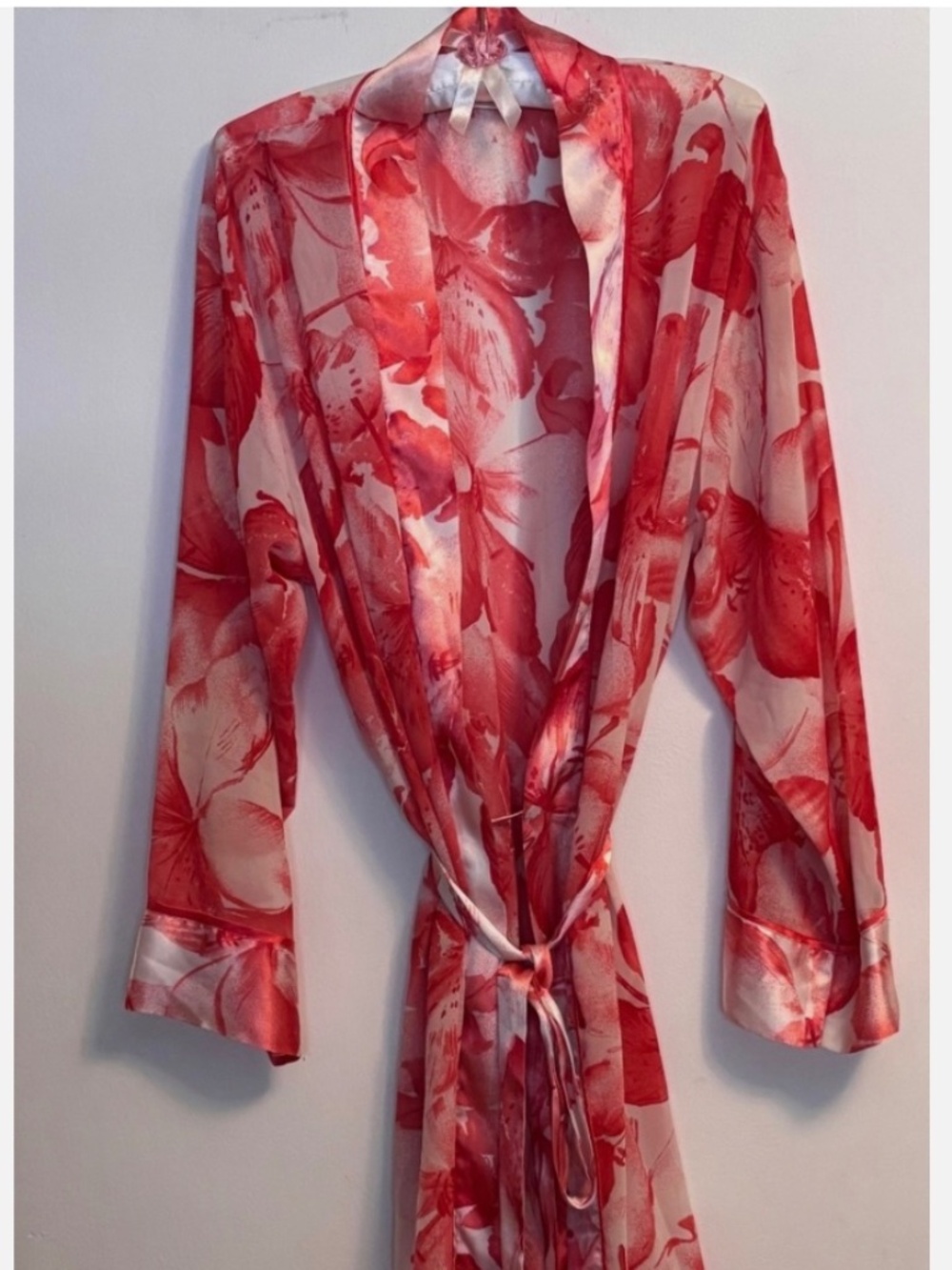 Sophia by Delicates Pink/Off White Kimono Robe Medium